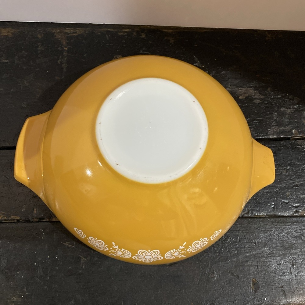 Vintage Pyrex BUTTERFLY GOLD Cinderella Nesting Mixing Bowl Large 4 Quart #444 - Picture 8 of 11